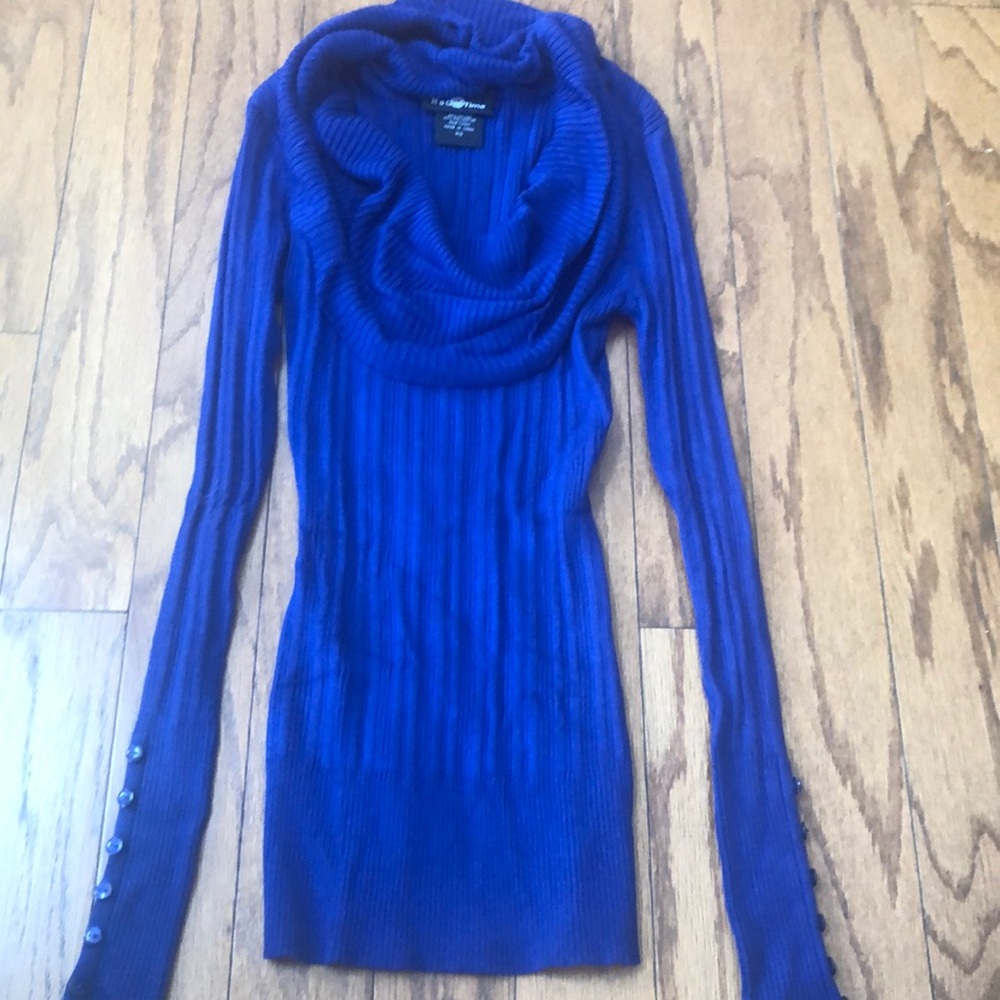 Blue Long Sleeve Sweater